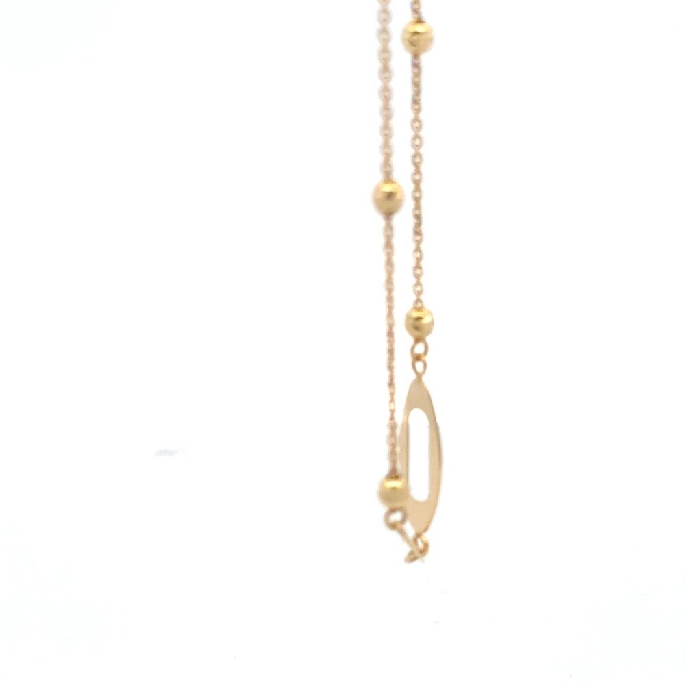 18K Yellow Gold Bracelet Oval Beads Size 7 inches plus one inch Extension Charm - Picture 9 of 13